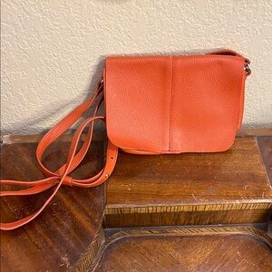 🔥Elegant Orange Authentic Leather Crossbody Bag Amazing